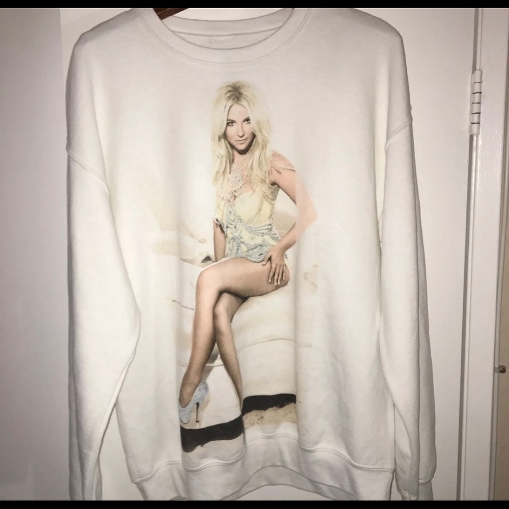 Britney Spears White Sweater medium